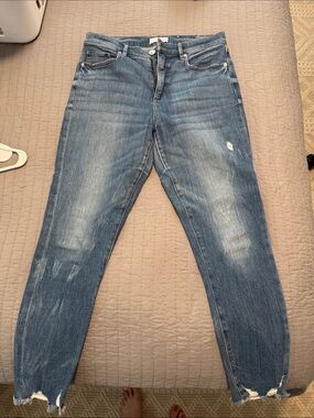 LOFT Women's Light Blue Distressed Boyfriend Jeans
